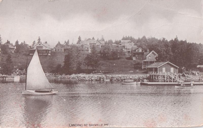 A circa 1910 view of the Bayville summer colony from Linekin Bay. On the far left in the water is the seal pen. Since before 1887, Bayville residents Angus and Janet McDonald of Bayville caught seals and shipped them to "beach gardens" (amusement parks?) and aquariums all over the northeastern half of the nation, including the Great Lakes. They caught seals by netting them at night. After Angus's death, Janet continued seal-catching until the age of 77 in 1912. Courtesy of the Boothbay Region Historical Soc